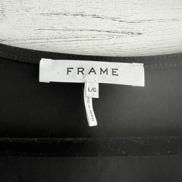 Frame Black Agnes Ruched Knit Long Sleeve Top Size L - Picture 4 of 8